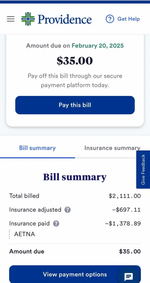 Bill Assurance ERIKA CC Urgence