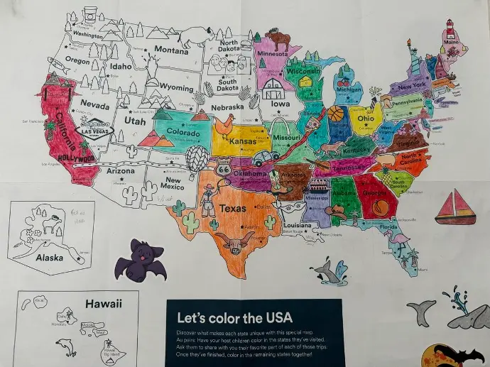 carte usa état 50